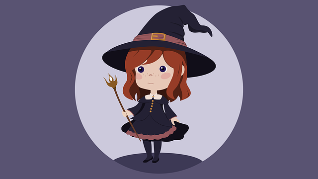 Witch with cat